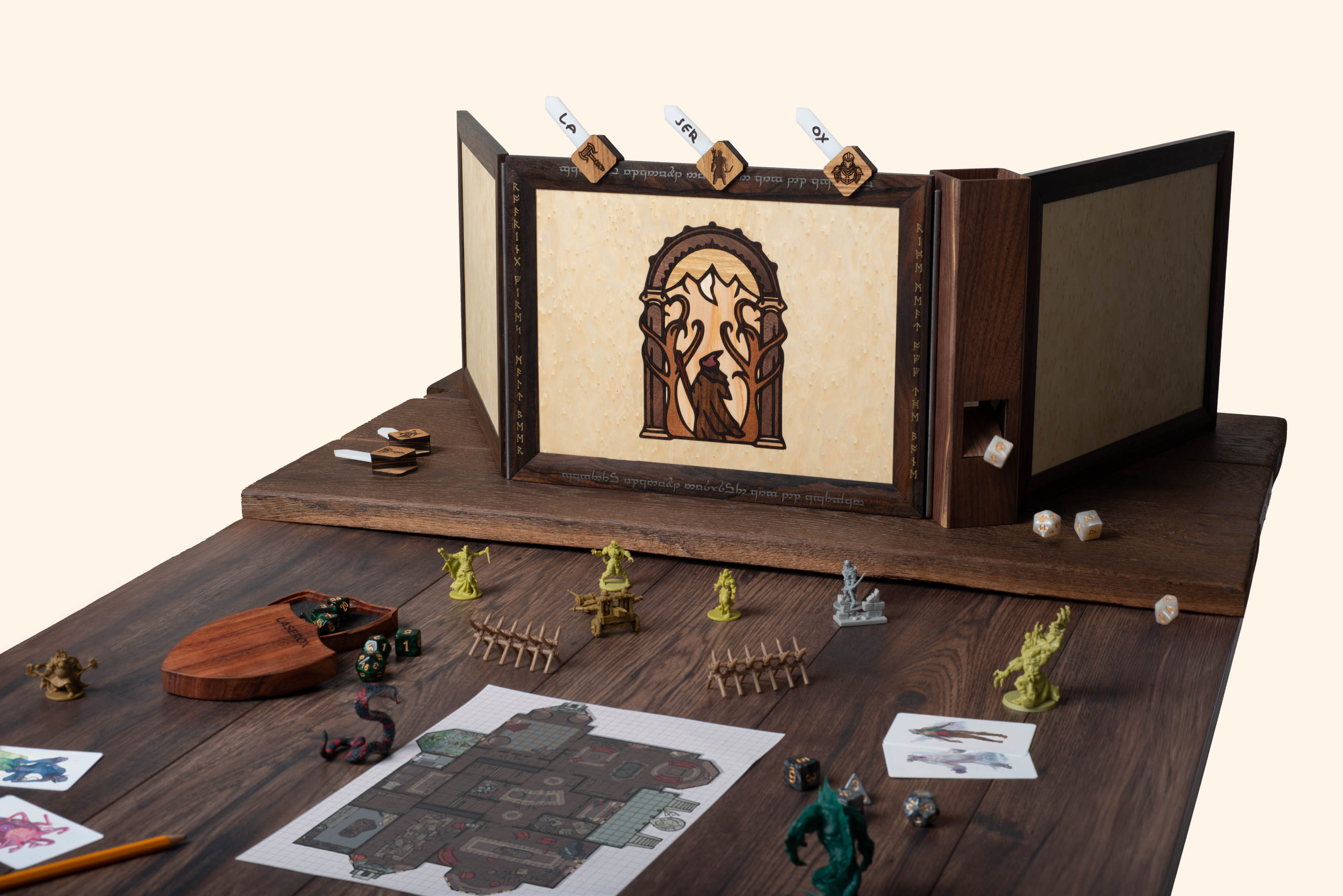 Personalized DM screen on table