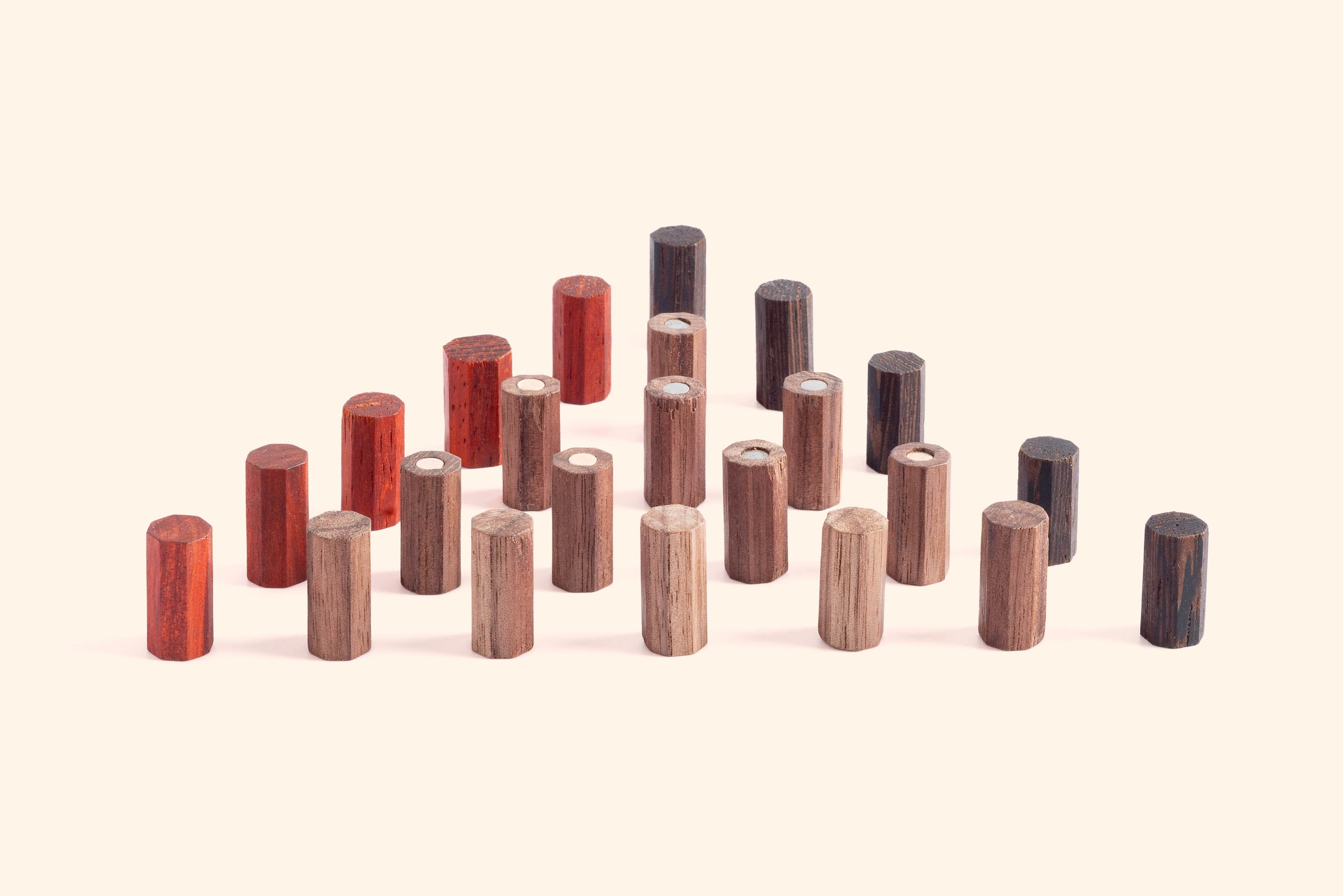 Magnetic pins from different woods